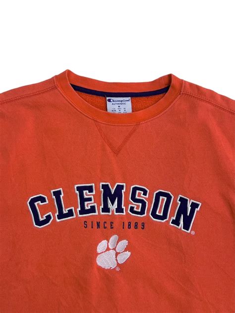 [ L ] Champion Authentic Clemson Crewneck Sweatshirt チャンピオン オーセンティック クルーネック 刺繍スウェット オレンジ 広島