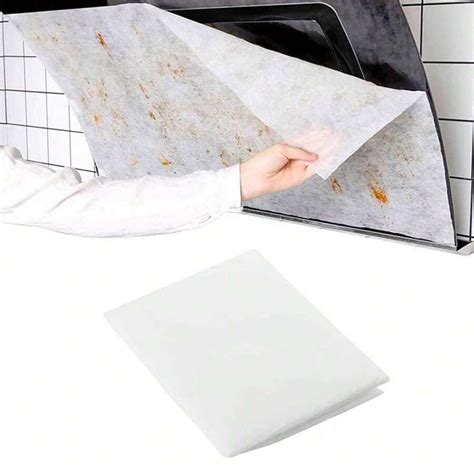 12pcs Kitchen Range Hood Oil Proof Cover Oil Absorbing Sheet Grease