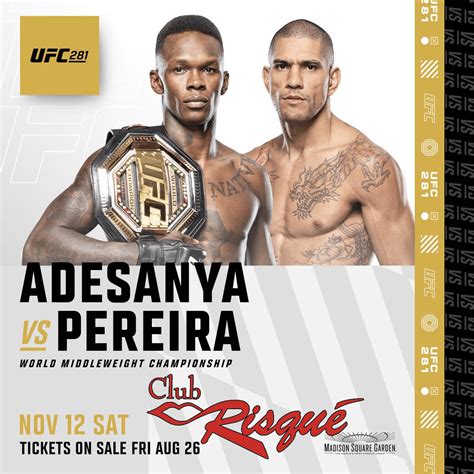 Ufc Adesanya Vs Pereira All Clubs Club Risque