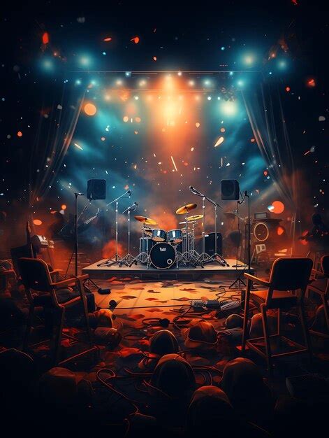 Music Festival Backdrop Stage Lights and Crowd Background Fe Creative ...