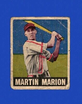 1948 Leaf Set Break 97 Marty Marion LOW GRADE Crease GMCARDS EBay