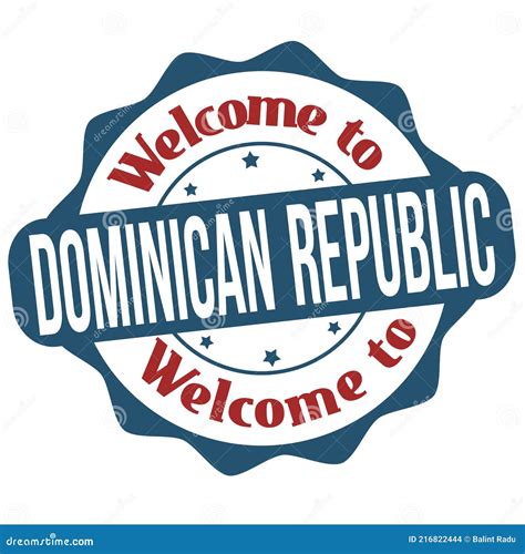 Bienvenidos A La República Dominicana Grunge Sello De Goma Ilustración