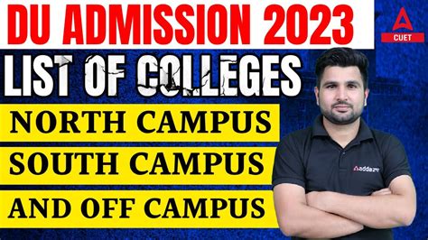 Delhi University Admission 2023 List Of Colleges North Campus South