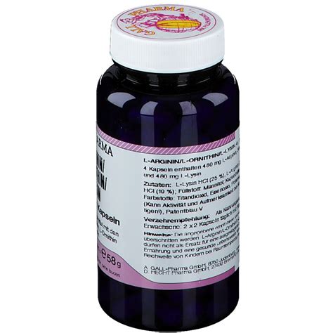 Gall Pharma Arginin Ornithin Lysin Gph Kapseln St Shop