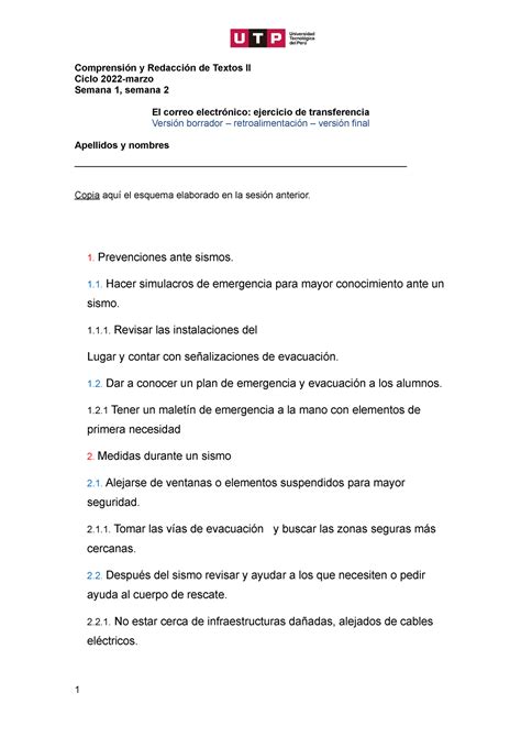 S01 s2 y S02 s1 s2 El correo electrónico Comprensión y Redacción de