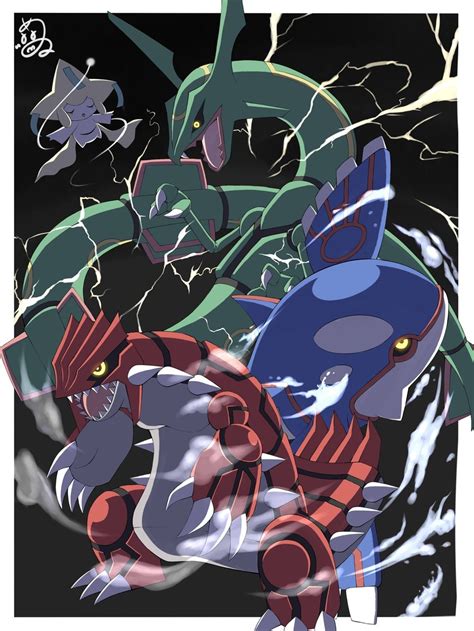 Jirachi Rayquaza Kyogre And Groudon Pokemon Drawn By Shabana May