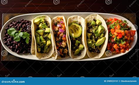 Tacos Mexican Traditional Food Vector Vintage Illustration