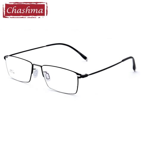 Chashma Ottica Mens Full Rim Square Titanium Alloy Eyeglasses 6611