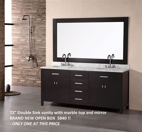 Design Element London 72 Double Sink Bathroom Vanity Set In Espresso