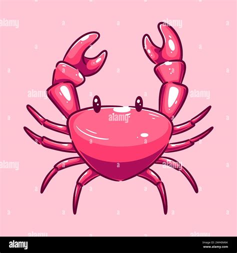 Hand Drawn Cute Crab Design Hand Drawn Cute Crab Design Stock Vector