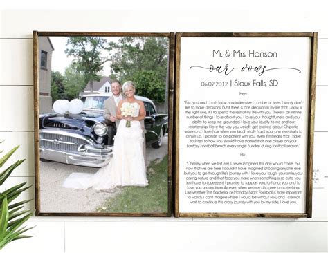 Wedding Vows Sign His And Her Customized Vows Wedding Vow Etsy