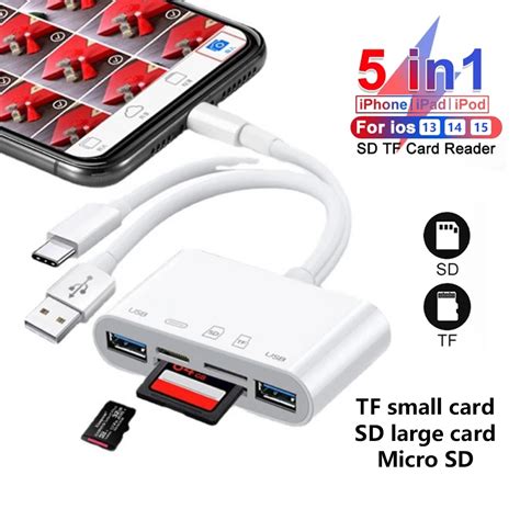 OTG USB C Mera Multimem Ria Adaptador Rel Mpago Para Micro SD TF Card