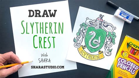 How To Draw Slytherin Crest Youtube