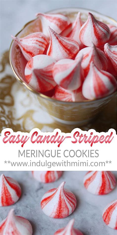 Easy Candy Striped Meringue Cookies Recipe Meringue Cookies Meringue Meringue Cookie Recipe