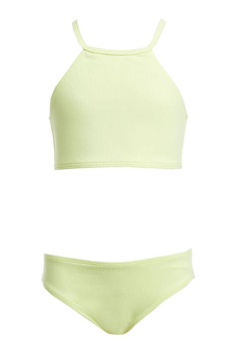 Girls Monochrome Ribbed Bikini Set Sugarfreeshops