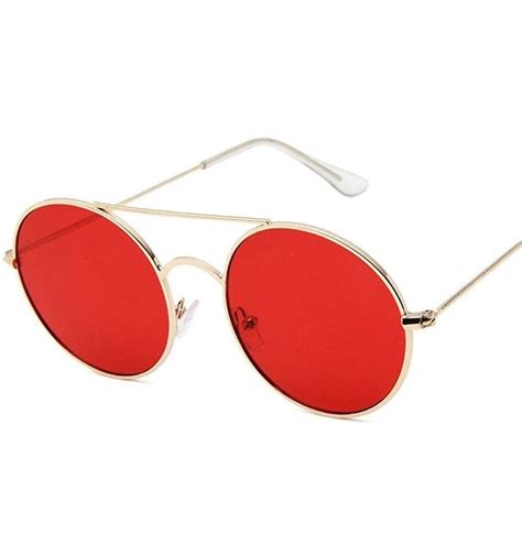 Vintage Men Sunglasses Women Retro Punk Style Round Metal Frame Black Black Gold Red Ck18xge47ww