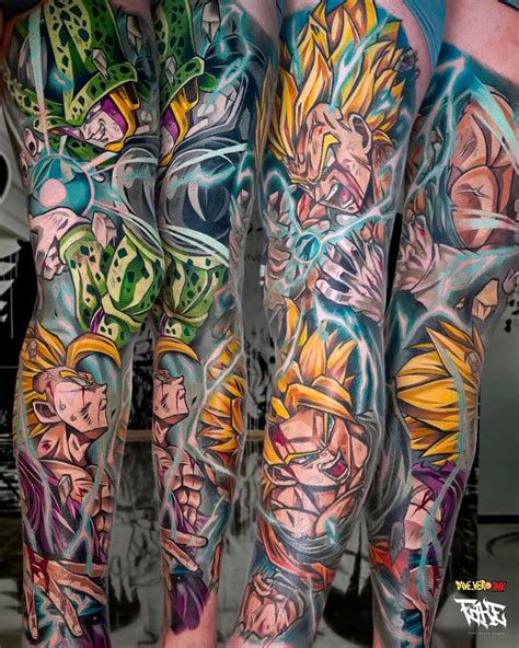 Dragonball Leg Sleeve Tattoo By Dave Vero Ink In Leg Sleeve