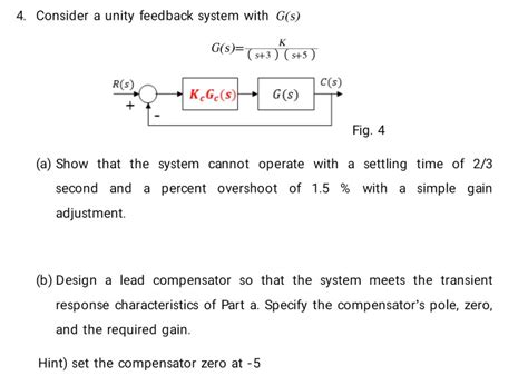 Solved Consider A Unity Feedback System With G S R S Chegg