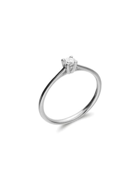 Compra Online Anillo Solitario Oro Blanco Y Diamante Santamar A