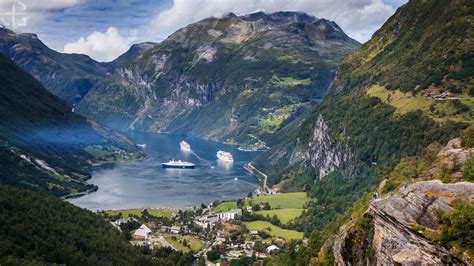 Norwegia Zachodnia Geiranger Kr L Fiord W Portal Podr Niczy O