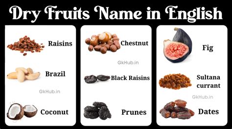 Dry Fruits Name In English