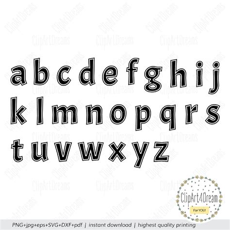 Outline Font Svg Alphabet Clipart Svg Uppercase Lowercase Letter