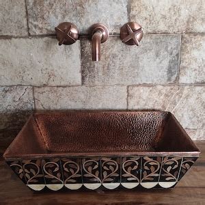 Antique Style Copper Sink Faucet, Copper Wall Mount Faucet Bathroom ...