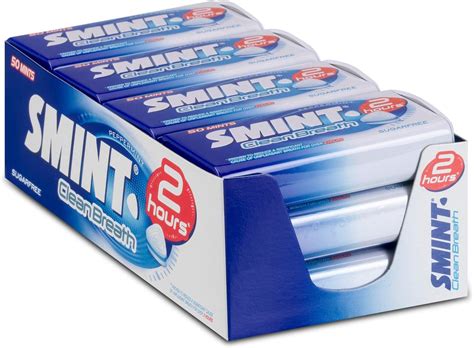 Smint 2h Clean Breath Peppermint 12 Packs Of 50 Powerful Mints Sugar Free Dental Care For 2