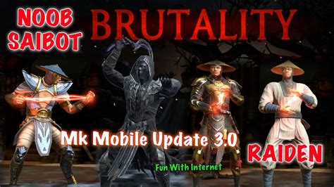 Mk Mobile Noob Saibot And Raiden Brutality Gameplay Mk Mobile Update