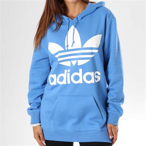 Adidas Originals Sweat Capuche Femme Trefoil Bleu