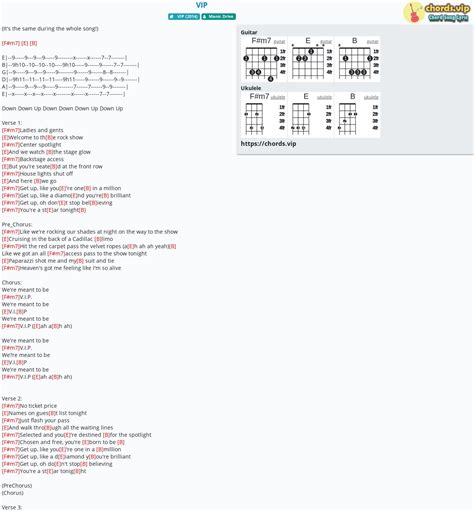 Chord Vip Tab Song Lyric Sheet Guitar Ukulele Chords Vip