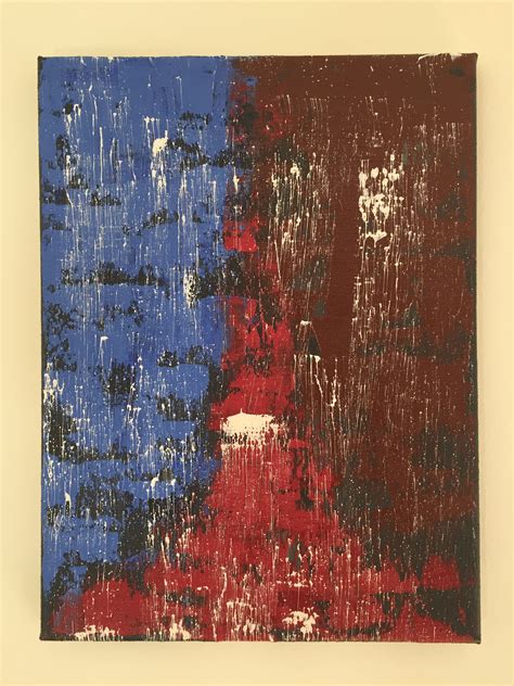 Abstract Painting Blue Brown And Red 30x40