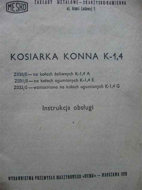 Kosiarka Konna K Instrukcja Oficjalne Archiwum