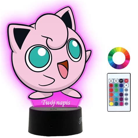 Lampka Nocna Dla Dzieci Z Nadrukiem Jigglypuff Pokemon Prezent Imi D