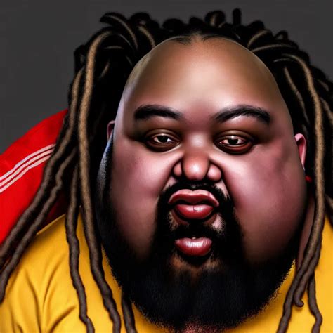 Krea Hyperrealistic Mixed Media Portrait Of A Moridly Obese Black Man