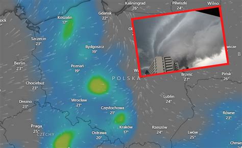 Potężne burze Grad powalone drzewa zalane ulice