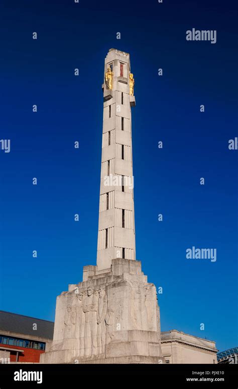 The World War I Memorial Monument On The Martelarenplein In Leuven