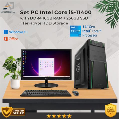 Jual Set PC Komputer Intel Core I5 11400 Gen 11 RAM 16GB SSD Rakitan