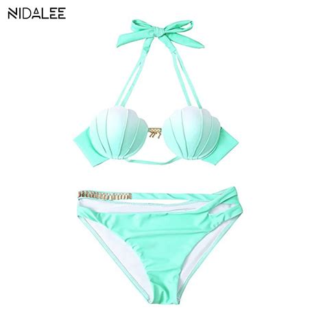 Sexy Bikinis Women Shell Halter Bikini Set Swimsuits Women