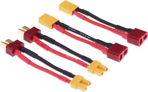 Rflaueo 4pcs T Plug Deans Style To XT30 Male Female RC Connector