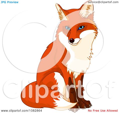 Clipart Sitting Handsome Fox - Royalty Free Vector Illustration by ...