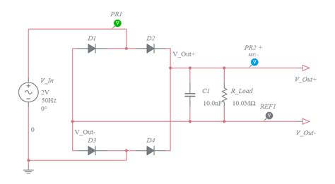 Full Wave Bridge Rectifier Multisim Live