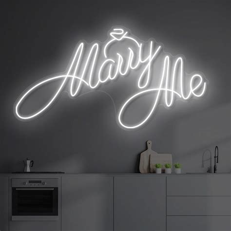 Marry Me Neon Sign Acrylic Plate for Wedding Party Proposal Wall Decor