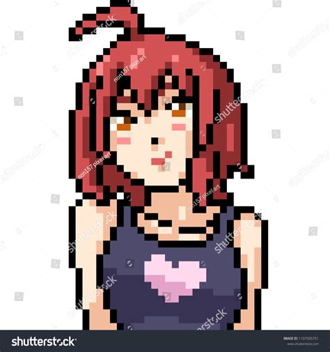 「vector Pixel Art Anime Girl Isolated」のベクター画像素材（ロイヤリティフリー） 1107505751 Shutterstock