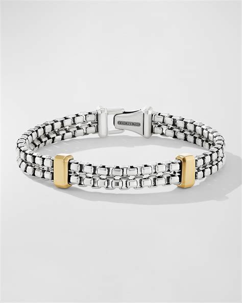 David Yurman Men S Box Chain Bracelet In K Gold Mm Neiman Marcus