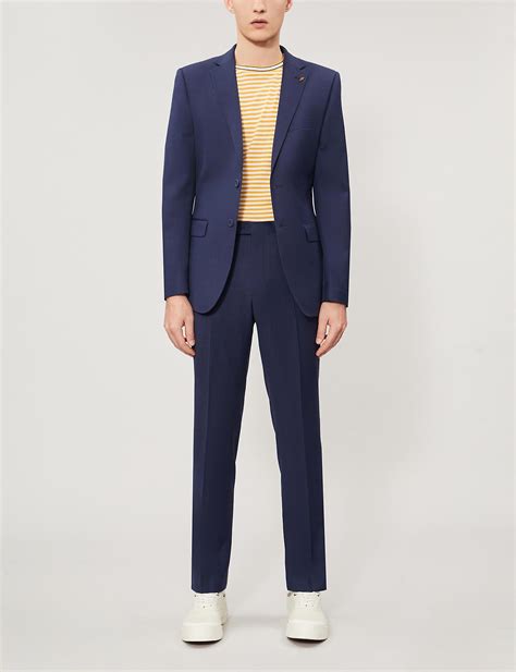 Ted Baker Endurance Modern Fit Wool Blend Performance Suit In Blue For