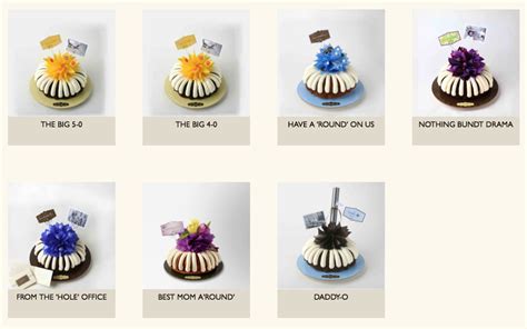 Nothing Bundt Cakes Menu | OC Restaurant Guides