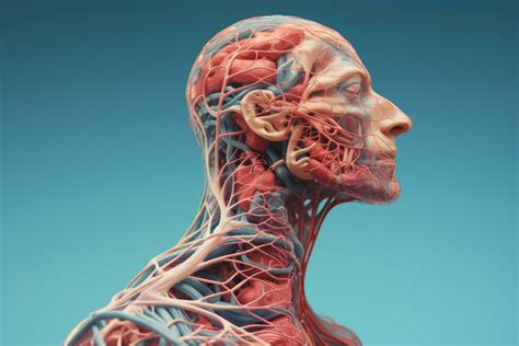 AI generated Human body with circulatory system. 3D rendering, medical ...