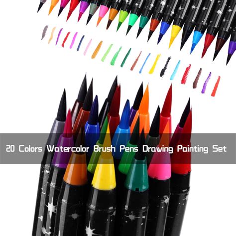 OTVIAP Watercolor Pens 20 Colors Watercolor Brush Pens Drawing Painting