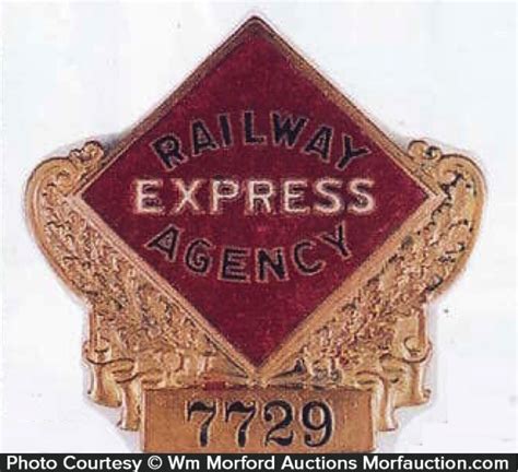 Antique Advertising Railway Express Agency Badge • Antique Advertising